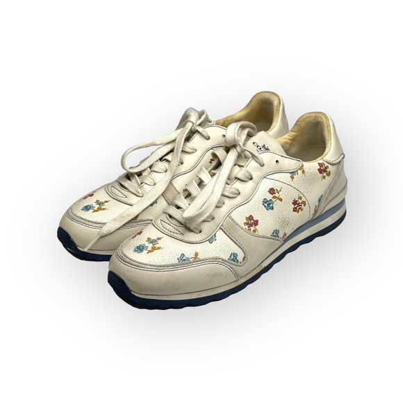 Coach ✽ C142 Runner Running Shoes Sneakers ✽ Chalk Tossed Rose Print ✽ 8.5M ✽ - Picture 7 of 16